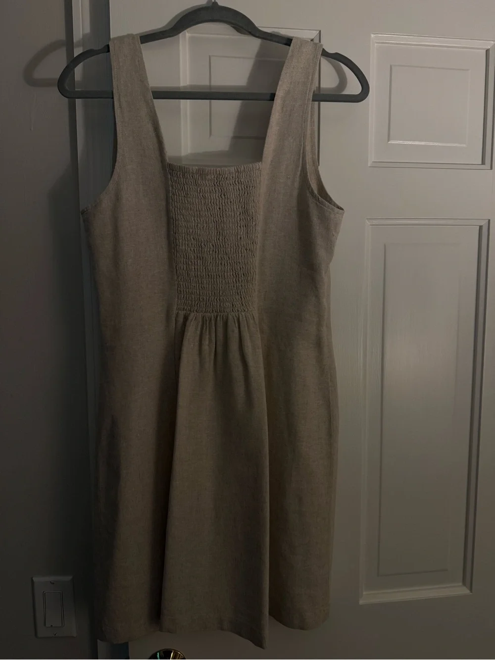 EUC Old Navy Square-Neck Linen-Blend Mini Dress - Flax- Sz Medium - Picture 6 of 6